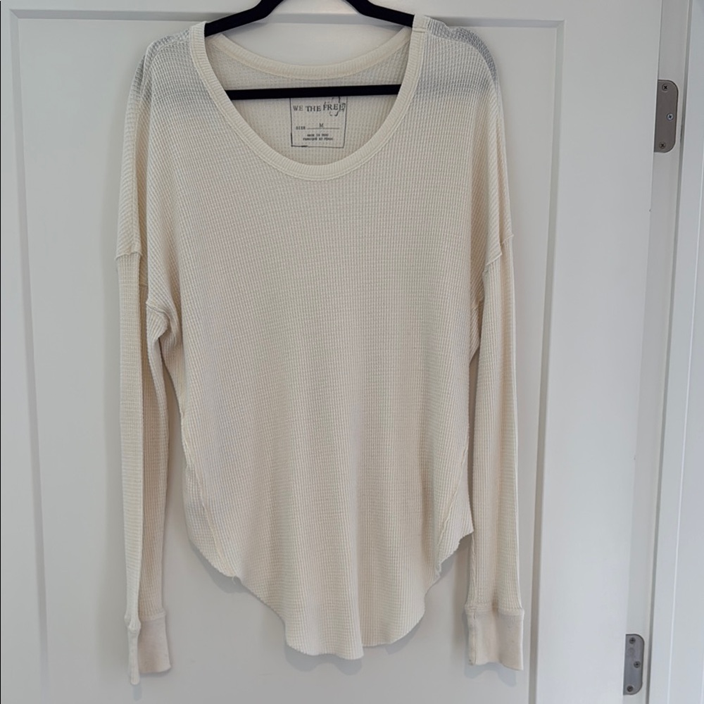 We The Free Cream Relaxed Ribbed Sweatshirt